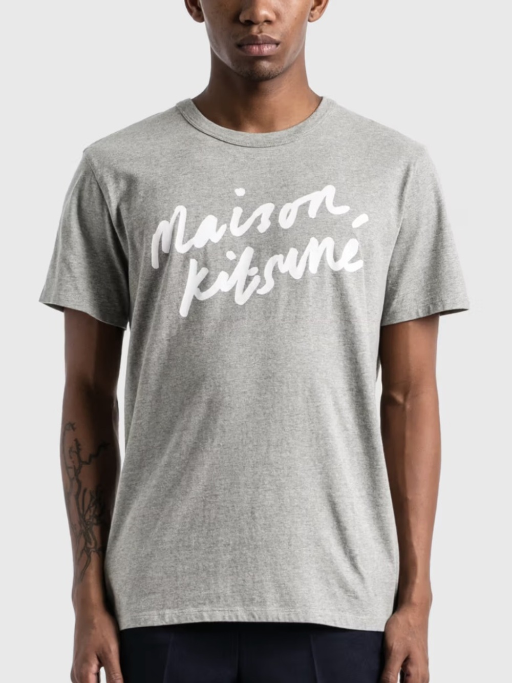 Maison Kitsune Logo Handwriting T-Shirt, Size Small